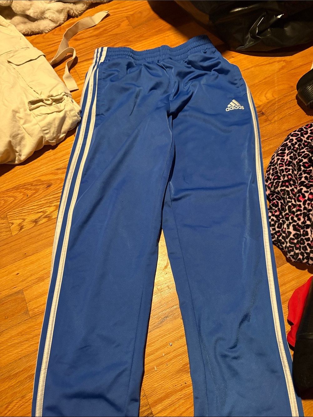 adidas Royal Blue Joggers with White Side Stripes